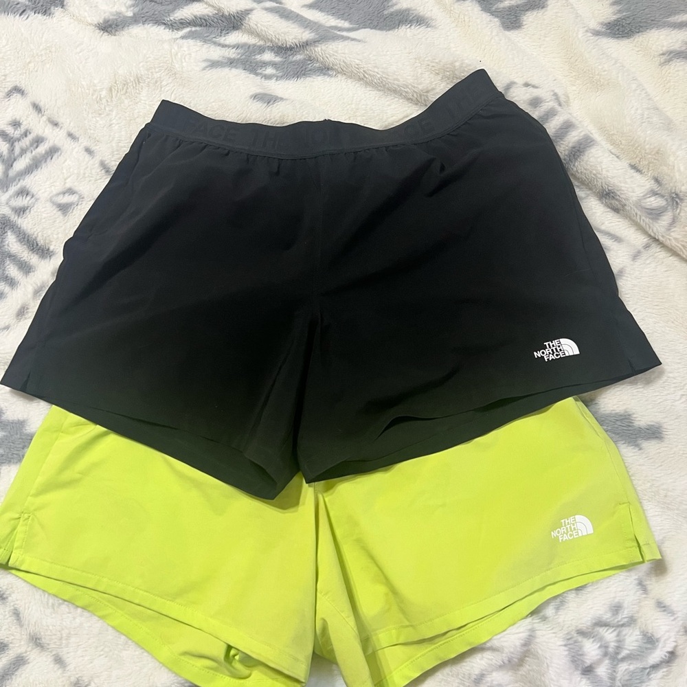 The North Face Black and Bright Yellow Shorts Duo